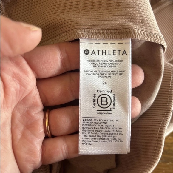 Athleta Brooklyn Textured Ankle Pant Grain Camo Pink Blush Sz 24 Women's - Picture 7 of 13